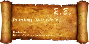 Ruttkay Belizár névjegykártya